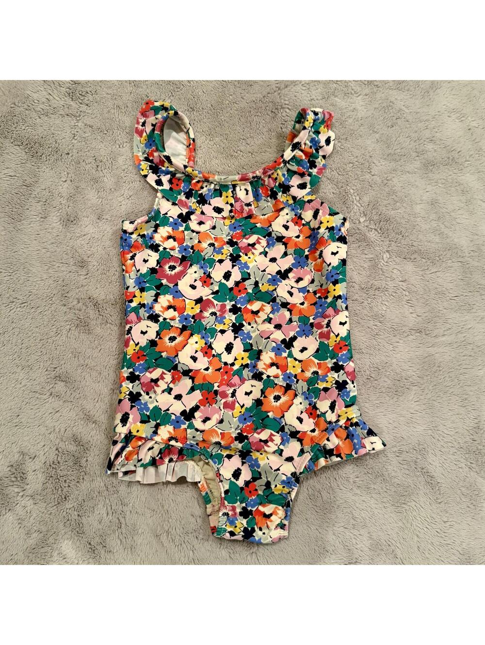 Baby Gap Floral Ruffle Swimsuit 3 Years